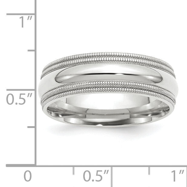 14KW 7mm Double Milgrain Comfort Fit Band-WDMC070