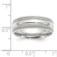 14KW 7mm Double Milgrain Comfort Fit Band-WDMC070
