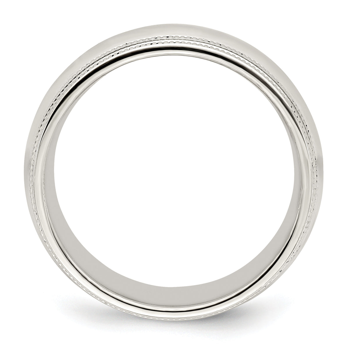 14KW 8mm Double Milgrain Comfort Fit Band-WDMC080