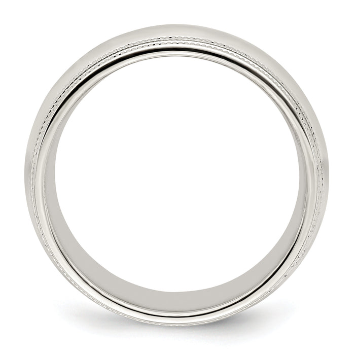 14KW 8mm Double Milgrain Comfort Fit Band-WDMC080