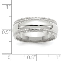 14KW 8mm Double Milgrain Comfort Fit Band-WDMC080
