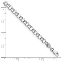 14k White Gold Double Link Charm Bracelet-WDO506-8