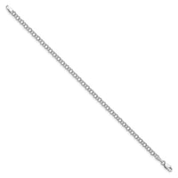 14k White Gold 3.5mm Solid Double Link Charm Bracelet-WDO512-8