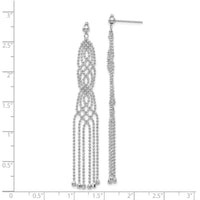 14K White Gold Bead Chain Earrings-WF113