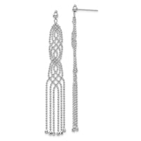 14K White Gold Bead Chain Earrings-WF113