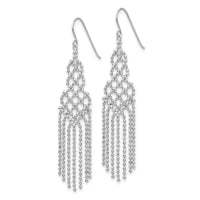 14K White Gold Beaded Earrings-WF116