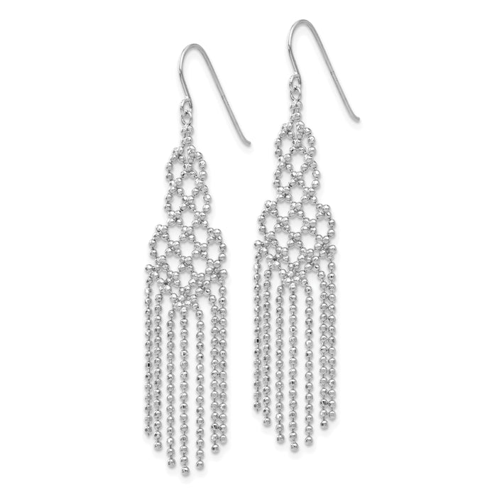 14K White Gold Beaded Earrings-WF116