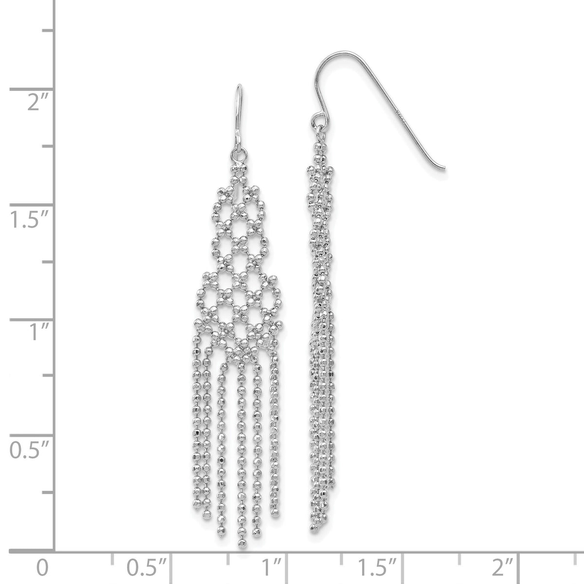 14K White Gold Beaded Earrings-WF116
