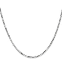 14k White Gold 2.2mm Flat Beveled Curb Chain-WFBU060-22