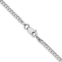 14k White Gold 2.2mm Flat Beveled Curb Chain-WFBU060-24