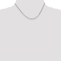 14k White Gold 2.2mm Flat Beveled Curb Chain-WFBU060-16