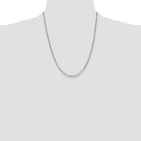 14k White Gold 2.2mm Flat Beveled Curb Chain-WFBU060-22