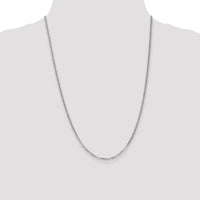 14k White Gold 2.2mm Flat Beveled Curb Chain-WFBU060-24