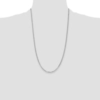 14k White Gold 2.2mm Flat Beveled Curb Chain-WFBU060-26