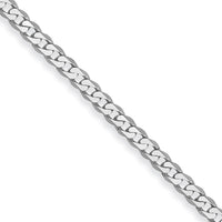 14k White Gold 2.2mm Flat Beveled Curb Chain-WFBU060-22