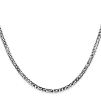 14k White Gold 2.9mm Flat Beveled Curb Chain-WFBU080-26