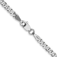 14k White Gold 2.9mm Flat Beveled Curb Chain-WFBU080-24