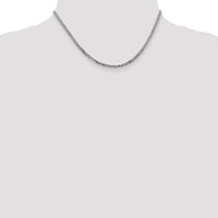 14k White Gold 2.9mm Flat Beveled Curb Chain-WFBU080-16
