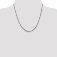 14k White Gold 2.9mm Flat Beveled Curb Chain-WFBU080-20