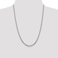 14k White Gold 2.9mm Flat Beveled Curb Chain-WFBU080-24