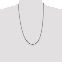 14k White Gold 2.9mm Flat Beveled Curb Chain-WFBU080-26