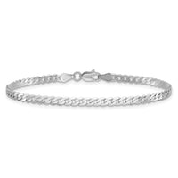 14k White Gold 2.9mm Flat Beveled Curb Chain-WFBU080-7