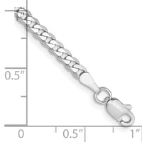 14k White Gold 2.9mm Flat Beveled Curb Chain-WFBU080-8