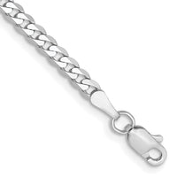 14k White Gold 2.9mm Flat Beveled Curb Chain-WFBU080-7