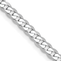 14k White Gold 2.9mm Flat Beveled Curb Chain-WFBU080-22