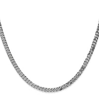14k White Gold 3.9mm Flat Beveled Curb Chain-WFBU100-20