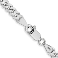 14k White Gold 3.9mm Flat Beveled Curb Chain-WFBU100-16