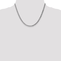 14k White Gold 3.9mm Flat Beveled Curb Chain-WFBU100-18