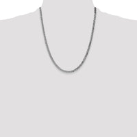 14k White Gold 3.9mm Flat Beveled Curb Chain-WFBU100-22