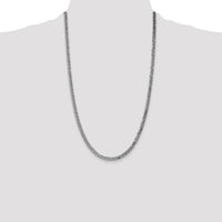 14k White Gold 3.9mm Flat Beveled Curb Chain-WFBU100-26