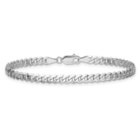 14k White Gold 3.9mm Flat Beveled Curb Chain-WFBU100-7