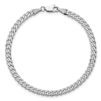 14k White Gold 3.9mm Flat Beveled Curb Chain-WFBU100-8