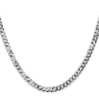 14k White Gold 4.75mm Flat Beveled Curb Chain-WFBU120-22