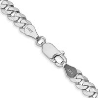 14k White Gold 4.75mm Flat Beveled Curb Chain-WFBU120-24