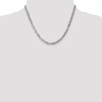 14k White Gold 4.75mm Flat Beveled Curb Chain-WFBU120-18