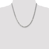 14k White Gold 4.75mm Flat Beveled Curb Chain-WFBU120-20