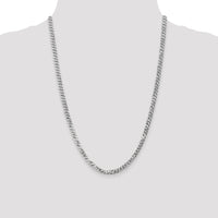 14k White Gold 4.75mm Flat Beveled Curb Chain-WFBU120-24