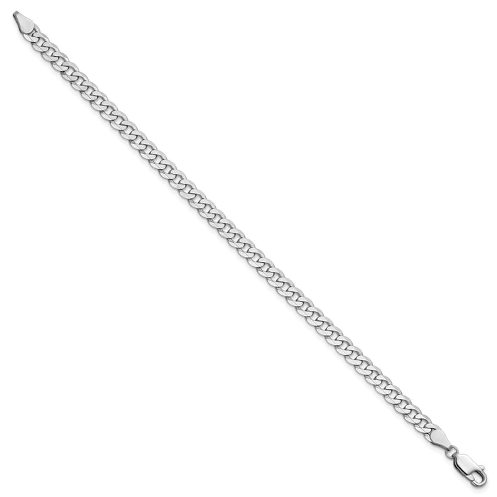 14k White Gold 4.75mm Flat Beveled Curb Chain-WFBU120-7