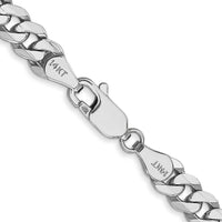14k White Gold 5.75mm Flat Beveled Curb Chain-WFBU140-18