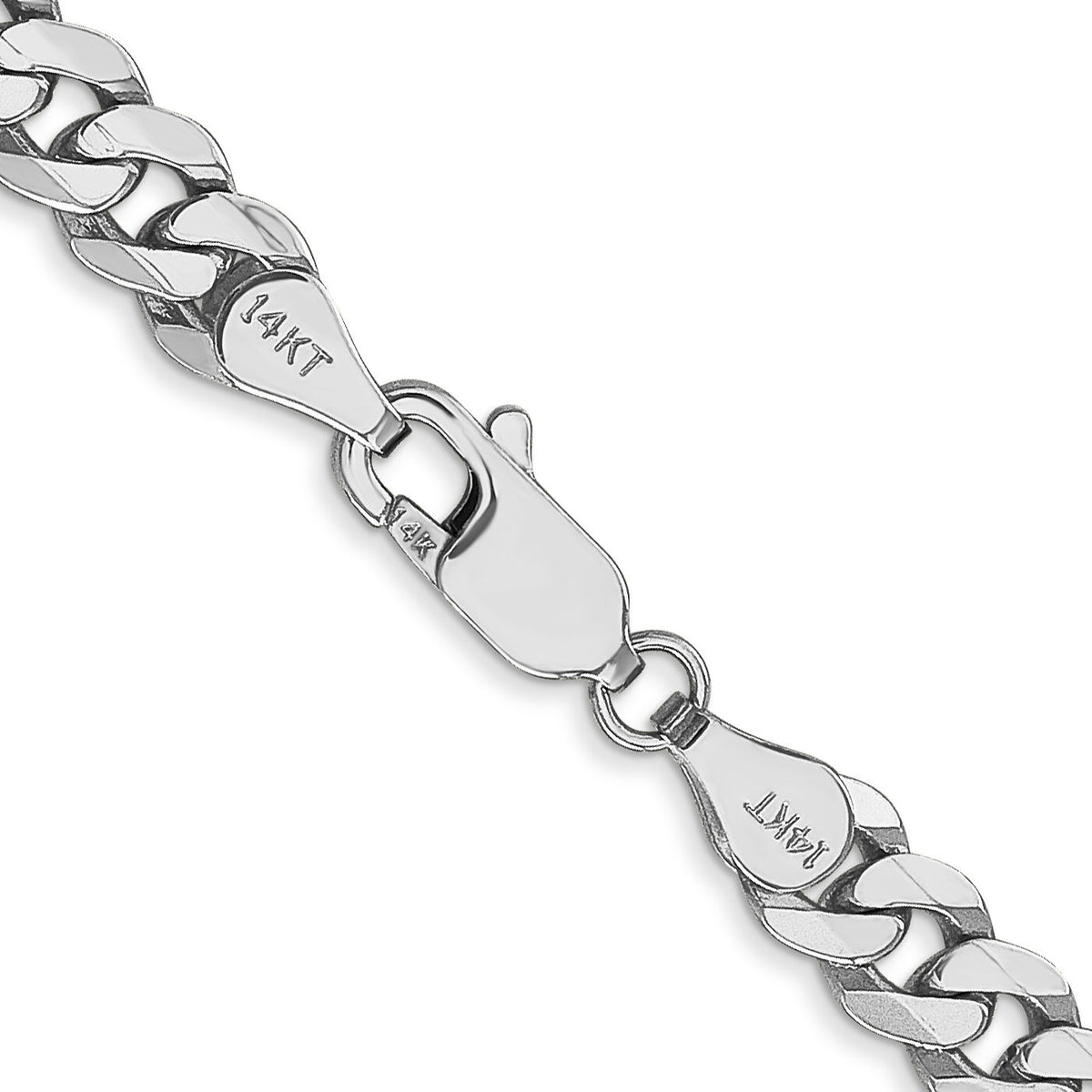 14k White Gold 5.75mm Flat Beveled Curb Chain-WFBU140-22