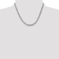 14k White Gold 5.75mm Flat Beveled Curb Chain-WFBU140-18