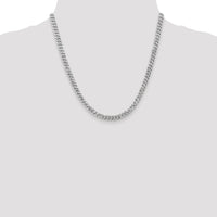 14k White Gold 5.75mm Flat Beveled Curb Chain-WFBU140-20