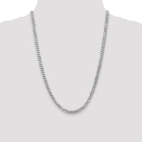 14k White Gold 5.75mm Flat Beveled Curb Chain-WFBU140-24