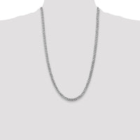 14k White Gold 5.75mm Flat Beveled Curb Chain-WFBU140-26