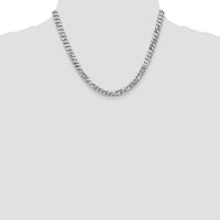 14k White Gold 6.25mm Flat Beveled Curb Chain-WFBU160-18