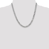 14k White Gold 6.25mm Flat Beveled Curb Chain-WFBU160-20